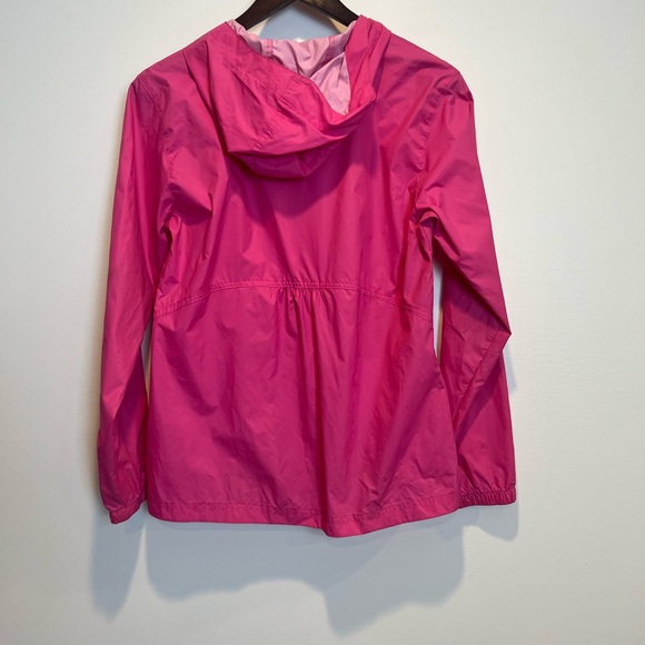 Columbia Girls Pink Hooded Hood Rain Coat Jacket - Size Large Hot Pink - Picture 2 of 5